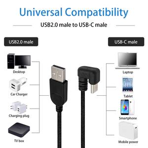 Cavo USB Type <span class=keywords><strong>C</strong></span> Intrecciato in Nylon per Ricarica Rapida 3A, Cavo di Ricarica USB a Forma di U 180 Gradi, Cavo Dati da Tipo A a <span class=keywords><strong>C</strong></span> - Product Image 3