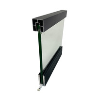 U-förmiges Kanalglas-Geländer aus Aluminium-Magnesium-Legierung, Bodenkanal-Balkongeländer, Montagehalterung, Rahmenloses Treppengeländer für Innenbereich
