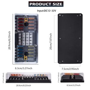 20 Way 16 Circuit 12V Automotive ATC ATO Blade Fuse Box 100A Fuse Holder Dustproof Waterproof Fuse Distribution <b>Block</b> for Car - Product Image 2