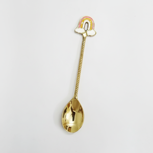Precios de Venta caliente Arco Iris Diseño Espejo Ecológico Metal Mesa Vajilla Cucharas Latón Chapado en oro para el hogar Hotel Restaurante - Product Image 1