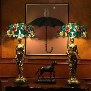 European Luxury Bedroom Bedside Lamp Glass Mosaic Tiffany Table Lamp Turkish Brass LED Bronze AC 90 Murano Glass 80 E27 1 Pc