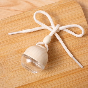 6ml para ambientador de coche en forma de bola, botellas difusoras de Perfume, vidrio colgante vacío con tapa de madera - Product Image 2