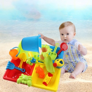 Table de jeu aquatique et de sable en plastique pour enfants, grand modèle circulaire, pour intérieur/extérieur, avec outils de creusement - Product Image 1
