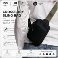 Sac de voyage sécurisé en nylon 500D, sac bandoulière avec tissu anti-RFID, sangle résistante aux coupures et poche cachée pour activités de plein air OEM