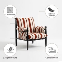 Fauteuil d'appoint moderne et minimaliste en tissu, chaise de loisirs compressée garnie d'éponge haute densité, pour chambre et appartement