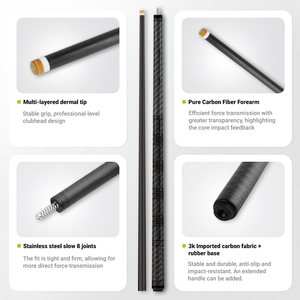 Offre Spéciale – Queue de billard en fibre de carbone de 57,87 pouces avec pointe de 11,8-12,5 mm et poignée de 27,4 pouces – Queue de billard et snooker 8 joints de haute qualité - Product Image 3
