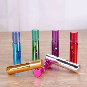 Flacon roll-on cylindrique en verre de 10 ml de haute qualité, luxueux, coloré, pour parfum et huiles essentielles, imprimé sérigraphié, diffuseur à bâtonnets - Product Image 5