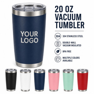 Premium 20oz Vacuum <b>Insulated</b> Tumbler Custom Logo 304 Stainless Steel Travel <b>Mug</b> With Splash Proof Lid Reusable Straw For Daily - Product Image 1