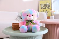 Vente en gros mignon ours en peluche brun coloré avec ruban ours en peluche peluche pour enfants cadeau personnalisé ours en peluche en peluche