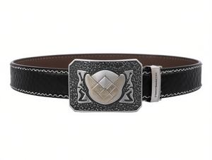 Boucle de ceinture carrée en argent noirâtre, grande taille, 5,0 cm - Product Image 1