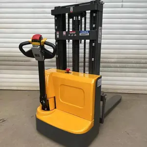 4 meters lifting semi electric pallet stacker walking type electric stacking truck forklift 1.5 ton automatic electric stacker