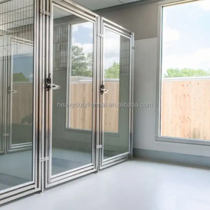 Tùy chỉnh con chó nội trú Modular đi bộ trong cũi chạy thép không gỉ chó cũi với cửa kính và HDPE tấm - Product Image 4