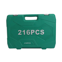 Juego de herramientas de llave compacta de 216 piezas de buena calidad, juego de llaves de trinquete, kit de herramientas de reparación para el hogar