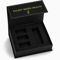 Boîte d'emballage personnalisée de luxe noire et or pour flacons de peptides, écologique avec doublure en EVA pour flacons de 3 ml et 10 ml, coffret rigide magnétique