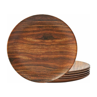 Assiette de Table Classique Élégante Incassable en Mélamine, Design Intemporel, Imprimée en Couleur Directement de l'Usine sur Plastique