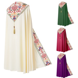 Mantello <span class=keywords><strong>Medievale</strong></span> Retrò da <span class=keywords><strong>Uomo</strong></span>, Abito da Preghiera, Costume da Chiesa, Mantello da Prete o Monaco per Carnevale, Mantello da Cavaliere per Halloween e Feste in Maschera - Product Image 1