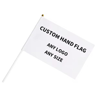 Drapeaux haïtiens à agiter à la main 100 % polyester de haute qualité, personnalisés pour événements et festivals, vente en gros, produits haïtiens personnalisés pour les élections 2027