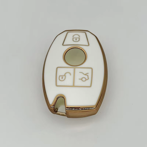 Couverture de clé de voiture intelligente à 3 boutons Coque de clé en TPU Gold Edge Protection complète adaptée à la vente en gros d'usine de Mercedes Benz - Product Image 5