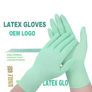 fresh mint latex oem logo custom powder free teeth care dental food service household cleaning work disposable-glove latex glove
