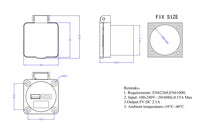 Prise USB ZNPON Type A+C 2.1A Entrée 100-240V Prise de courant USB montée sur panneau Étanche IP54