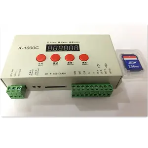 एसडी कार्ड के साथ 2048 पिक्सल K-1000C से प्रोग्राम पिक्सेल एलईडी प्रकाश नियंत्रक आरजीबी नियंत्रक का नेतृत्व किया