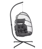 Fauteuil suspendu en rotin tressé en aluminium pour balcon extérieur inclinable