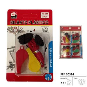 Silbato Plastico 45Mm 2Pcs Alta Calidad Para Deportes - Product Image 3