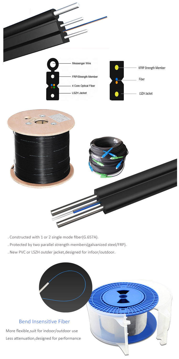3.0mm G657A FTTH SC/UPC-SC/APC 150m Patch Cord Fiber Optic Cable