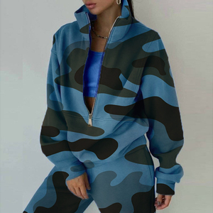 ชุดเซ็ตเสื้อสเวตเชิ้ตผ้าฟลีซ 2 ชิ้น สีพื้น ซิปหน้า สไตล์สปอร์ตสตรีทลำลอง แฟชั่นสำหรับผู้หญิง - Product Image 6