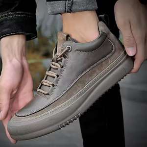 Fashion Trend <b>Ankle</b> Lace-up Sneakers High Quality Real Leather with Platform Mesh - Product Image 3