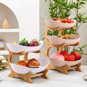 Estante de Bambú de Múltiples Niveles para Frutas, Bandeja de 2 o 3 Capas para Aperitivos, Estante de Exhibición para Cocina, Organizador de Almacenamiento - Product Image 1