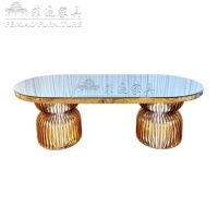 Nouvelle conception Table de salle à manger de mariage de luxe ronde en acier inoxydable avec plateau en verre Table d'hôtel