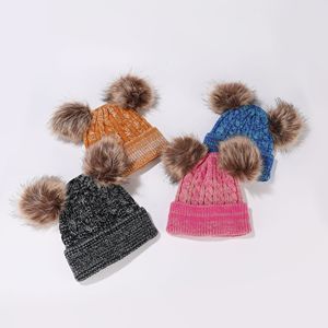 <span class=keywords><strong>Bonnet</strong></span> Chaud d'Hiver en Tricot Épais Doublé Polaire pour Bébé, <span class=keywords><strong>Ensemble</strong></span> <span class=keywords><strong>de</strong></span> <span class=keywords><strong>Gants</strong></span> Chauffants pour le <span class=keywords><strong>Cou</strong></span>, <span class=keywords><strong>Bonnet</strong></span> avec Pompon en Crochet pour Enfants - Product Image 6