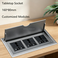 Prise de courant escamotable encastrée avec 3 prises CA et USB pour bureau, table de conférence, poste de travail – Prise UK/US