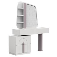 Ensemble de meubles de chambre à coucher de luxe rembourrés : Lit, Armoire, Coiffeuse, Table de toilette - Collection de meubles modernes Selena WOODEX