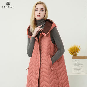 Fourniture directe d'usine longue longueur <span class=keywords><strong>sans</strong></span> manches rembourré vers le bas veste pour femmes manteau de laine pour femmes de haute qualité. - Product Image 6