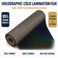 Film holographique auto-adhésif en gros BOPP 30 microns sans bulles, imperméable pour boîte cadeau cosmétique et emballage électronique