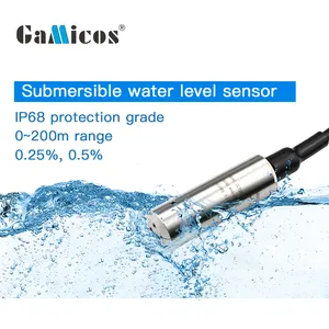 خزان سائل GLT500 غير القابل للصدأ الهيدروستاتيكي RS485 تناظري الغاطس 4-20 مللا جهاز إرسال مستوى المياه