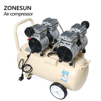 Compresseur d'air silencieux sans huile de type piston en cuivre pur ZONESUN ZS-AC50L pour le travail du bois dentaire, la peinture, pompe à air portable
