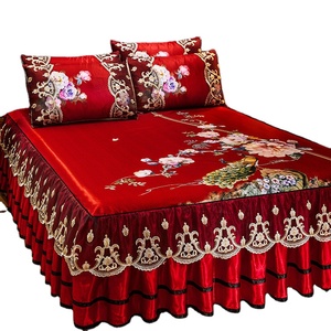 Nordic Set gaya Modern <span class=keywords><strong>3</strong></span> potong, Rok tempat tidur lipat AC & alas sutra es pendingin untuk tidur musim panas - Product Image 1