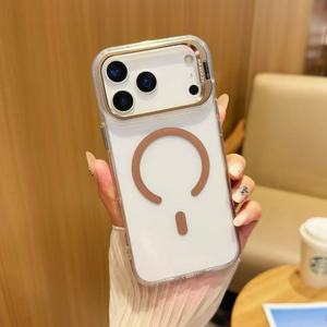 Premium Aluminum Alloy Camera Lens Bracket Stand Clear Acrylic Magnetic Shockproof <b>Phone</b> Case <b>Phone</b> <b>Grip</b> for 17 Pro Max - Product Image 4