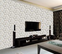 Papier peint PVC UDK à motif géométrique blanc avec adhésif intégré et design imperméable en relief profond pour la décoration de la maison en DIY