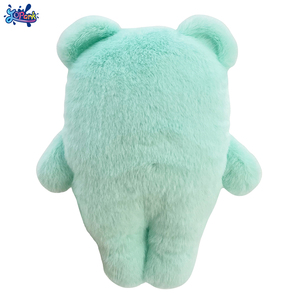Ours en peluche de style nordique vert menthe mince, super doux, coussin décoratif, peluche, jouet en peluche avec des <span class=keywords><strong>yeux</strong></span> de fleurs violettes - Product Image 2