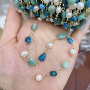 Collar de Rosario de Perlas Naturales de Agua Dulce, Collar Hecho a Mano - Product Image 1