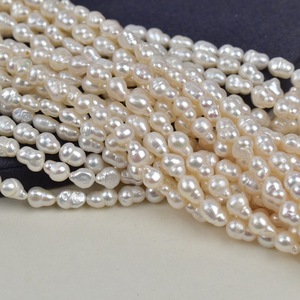 Cuentas de Perlas de Agua Dulce Blancas Naturales, Estilo Barroco, Forma de Gota de Agua, para Hacer Collares y Pulseras Hechos a Mano - Product Image 3