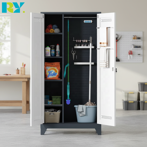 <span class=keywords><strong>Armoire</strong></span> de rangement en acier moderne verrouillable pour l'organisation du garage, systèmes muraux, maisons, buanderies, usage extérieur et scolaire - Product Image 4