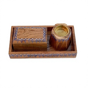 Traditional Wooden Arabic Religious Incense Burner Handcrafted Mabkhara Star Anise Sandalwood Eco-Friendly Indian Incense Eid - Product Image 1