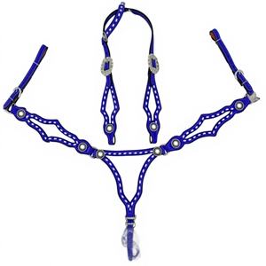 Kaamkaaj Conjunto de aparejos para caballo de cuero genuino estilo western con costuras de hebilla para equitación, personalización disponible, cabezada - Product Image 1