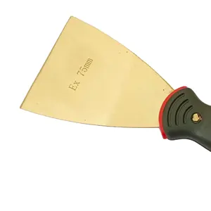 Cuchillo de masilla a prueba de explosiones con mango de madera o aluminio, cuchillo de masilla de bronce con mango de goma para una fácil extracción de óxido