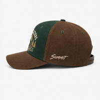 Casquette de baseball structurée bicolore vert et marron personnalisée avec broderie 3D Trail Blazers Mountain Compass pour l'aventure en plein air